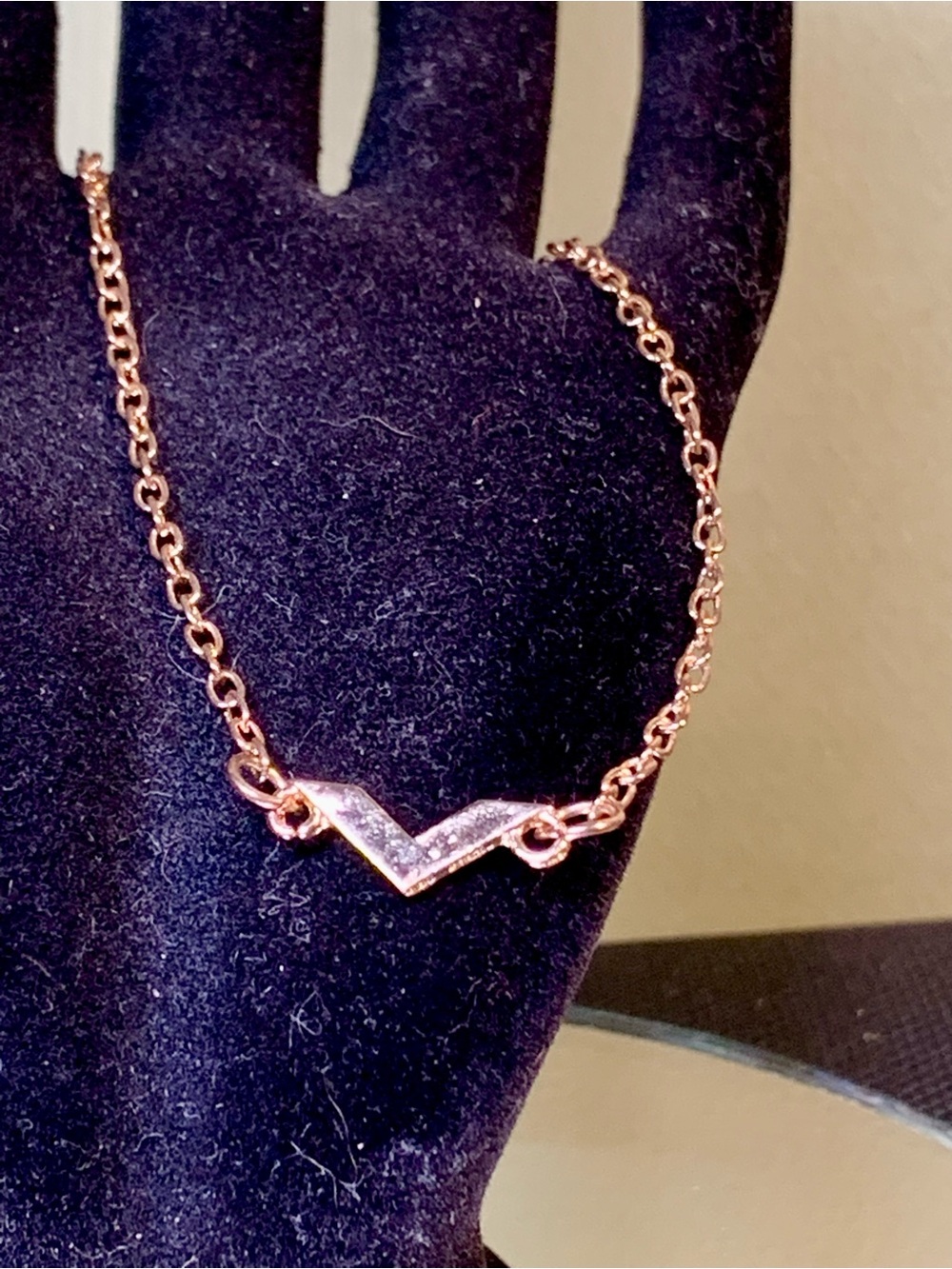 Gold-tone V-Shaped Pendant Bracelet - Women's Jewelry